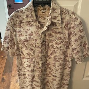 Western Aloha -  M - pearl snap shirt